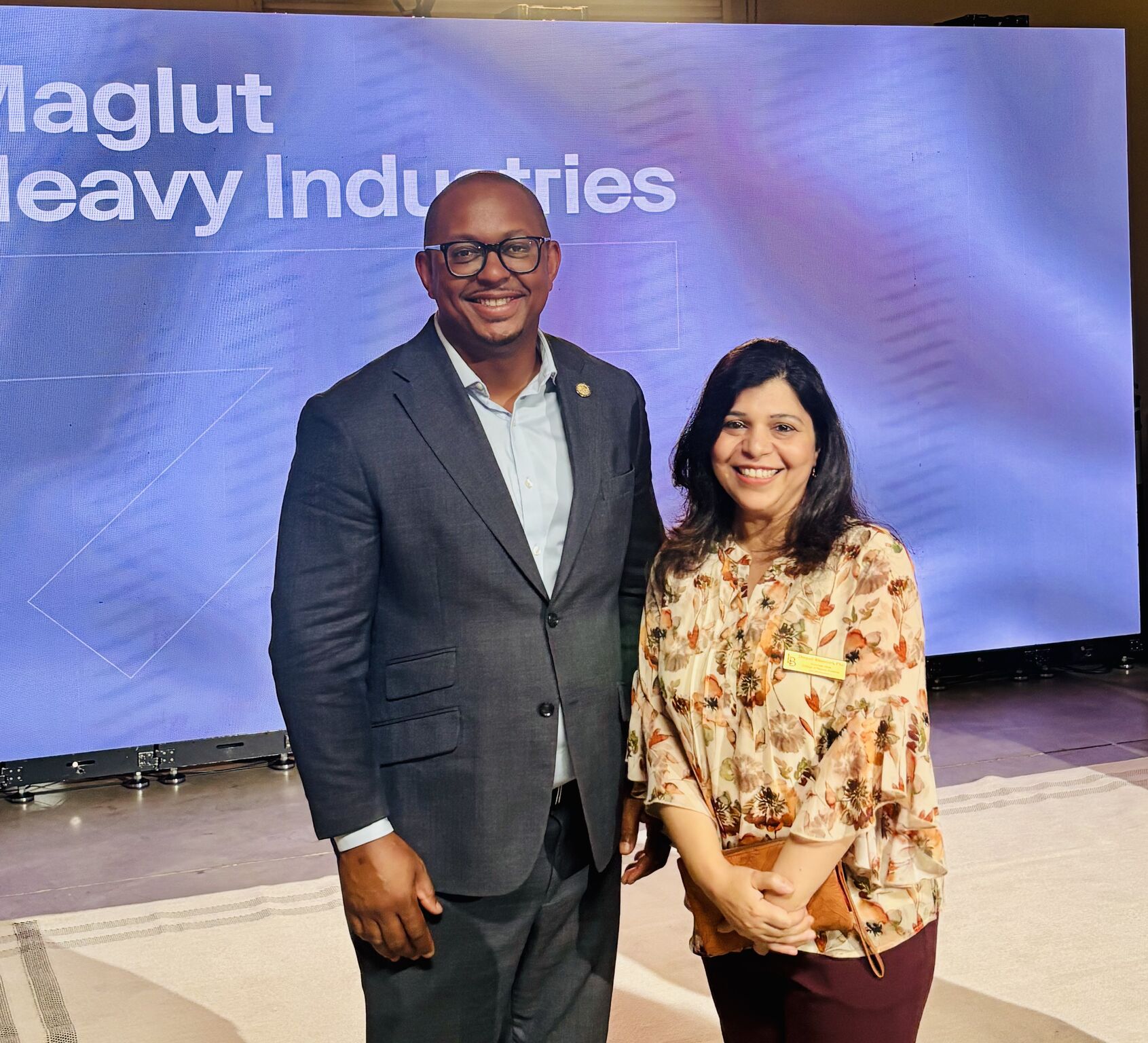 Long Beach Mayor Rex Richardson with CNSM Interim Associate Dean Dr. Deepali Bhandari